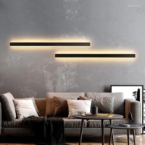 Wandlamp 40CM 60CM 24W Lange Strip Led Nordic Lijnvorm Eenvoudige Achtergrond Slaapkamer Nachtkastje