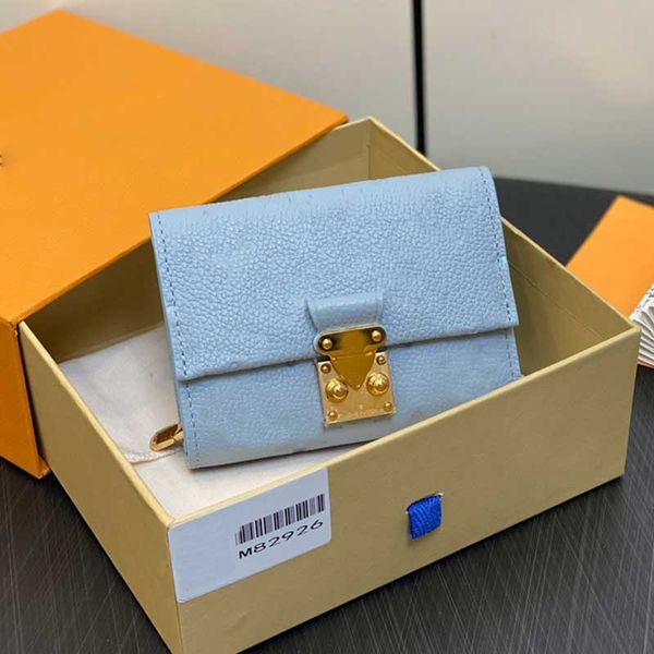 Carteiras de designer de titular de cartão de luxo para mulheres carteira de cartão de crédito 10A luz azul bolsa de couro genuíno Unplant Dms Zip bolsas M82926 M83271