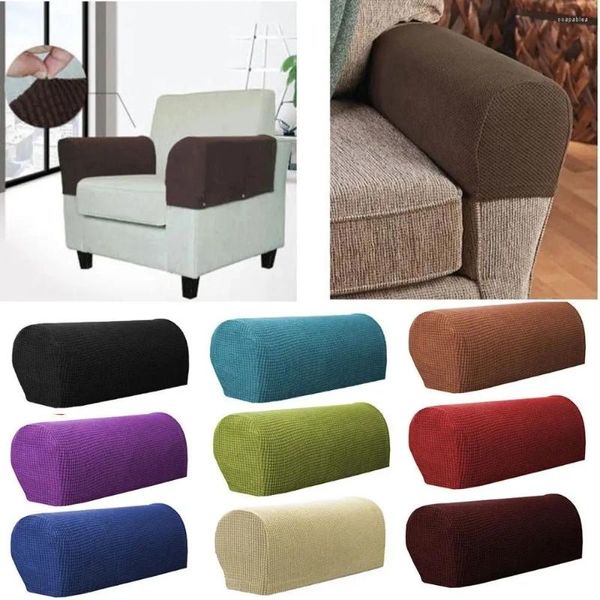 Capas de cadeira 2 Pçs / lote Stretch Armrest Set Sofá Protetores de Braço Sofá Sólido Removível Elastic Loveseat Sover