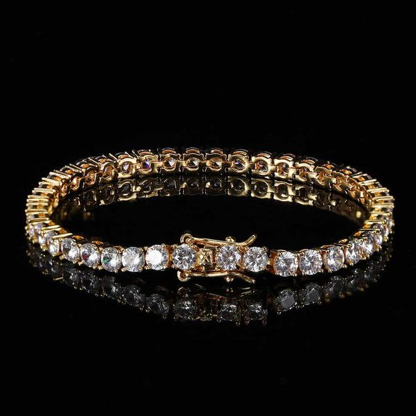 Fashioh hip hop 3mm cz tênis pulseira zircão contas homens pulseira correntes pulseiras de fio para mulheres pulseiras bijoux prata ouro cristal pulseiras