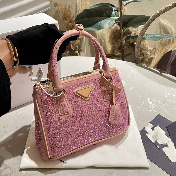 Designer bolsa senhoras bolsa de ombro bolsas de luxo shimmer diamante saco de prata mulheres sacos 9 cor zíper aberto saco rosa mulheres crossbody saco de couro