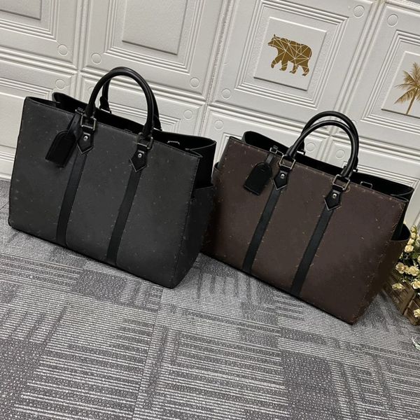 Erkekler Sac Plat 24H Çanak Çanta Tote Evrak Çantası Defter Bilgisayar Çantaları Tasarımcı Omuz Crossbody Under Embuine Deri Lüks Business Ofis Work Cep M46451