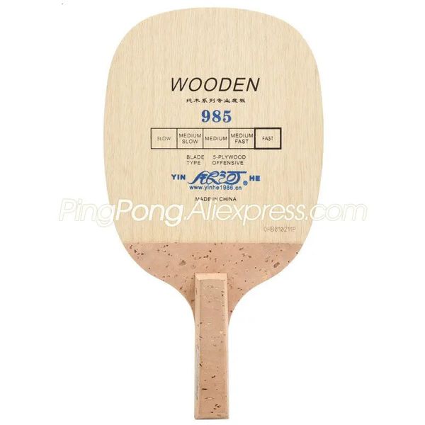 Original YINHE 985 Tischtennisschläger, 5-lagiges Holz, schneller Angriff, japanischer Penhold-Schläger, Loop-Offensiv-Ping-Pong-Schläger, Paddel 240123