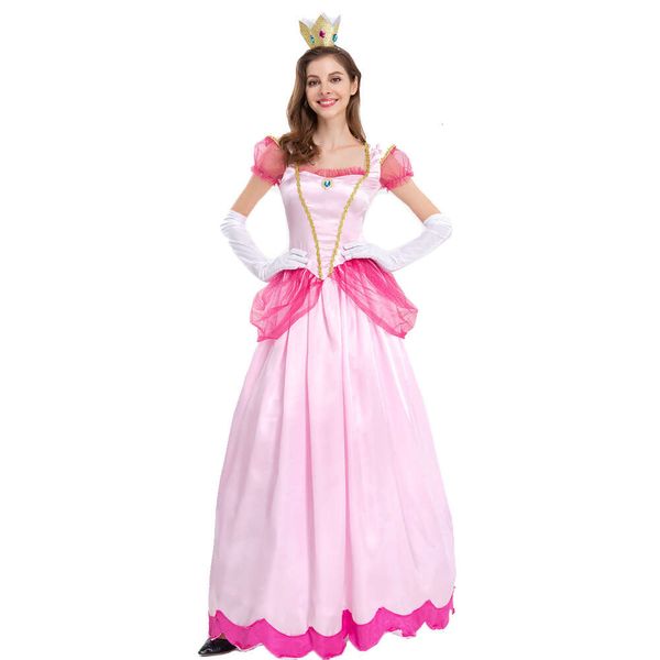 Cadılar Bayramı Cosplay Prenses Biqi Oyunu Süper Mary Serisi Kale Prenses Kostüm S-XL