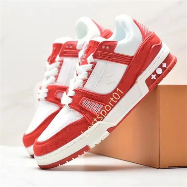 2023 Baskı spor ayakkabıları ayakkabı özel erkekler rahat ayakkabılar gri turuncu kırmızı eğitim ayakkabı eğitmeni vahşi alçak top paten platformu klasik lüks b33