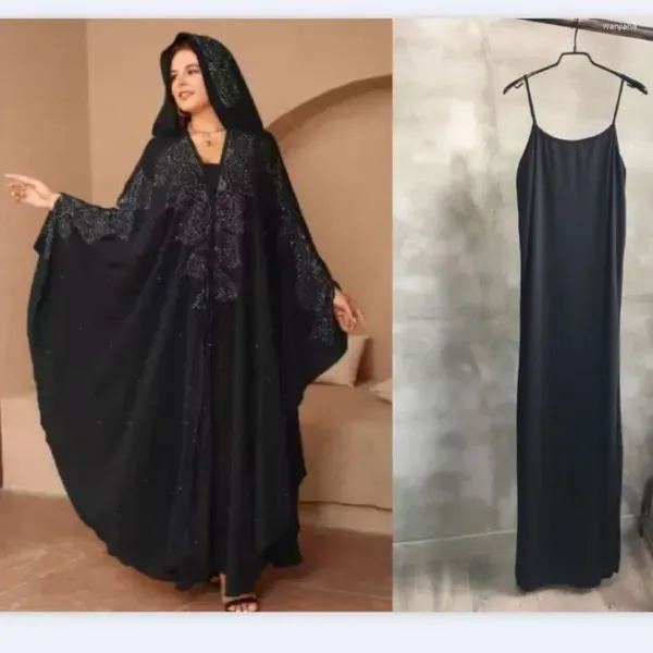 Abbigliamento etnico Abiti da sera africani per donna Elegante Abaya Dubai Caftano Abito Hijab musulmano Cardigan Kimono Abito Islam Donna