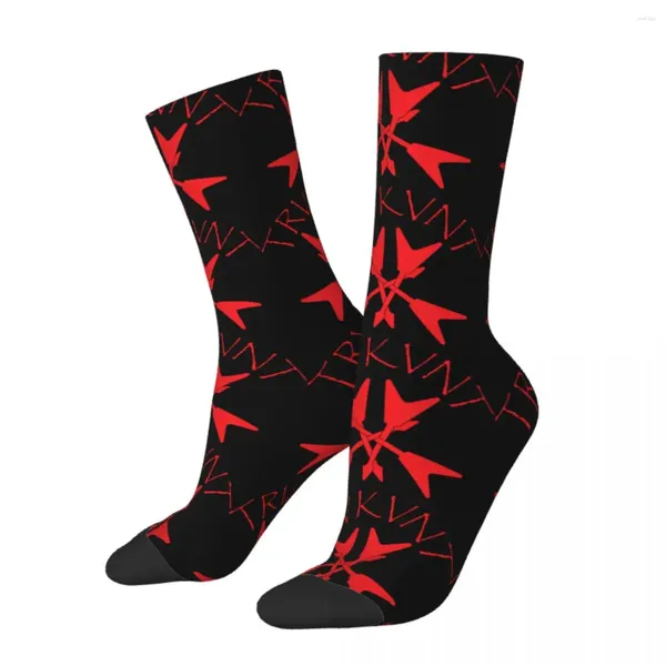 Мужские носки забавные Happy Trv Kvnt красные ретро Harajuku Heavy Black Metal Street Style новинка с узором Crew Crazy Sock Gift Printed