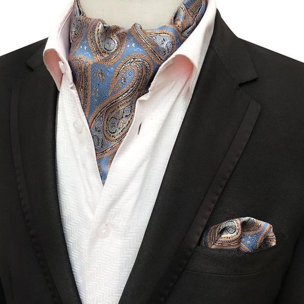 Linbaiway Abiti Da Uomo Ascot Cravatta Set Per Uomo Cravatta Cravatte Fazzoletto Floreale Paisley Taschino Fazzoletto Da Sposa LOGO Personalizzato Collo2753