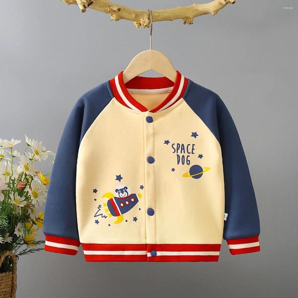 Jacken Kinder Baseball Uniform Frühling und Herbst Strickjacke Jacke Milch Seide Casual für Herbst Kleidung Kinder