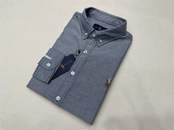 Polo Ralph Lauren da uomo casual a maniche lunghe primaverili e autunnali in cotone Oxford non stirabile slim Paul camicia formale di alta qualità 832