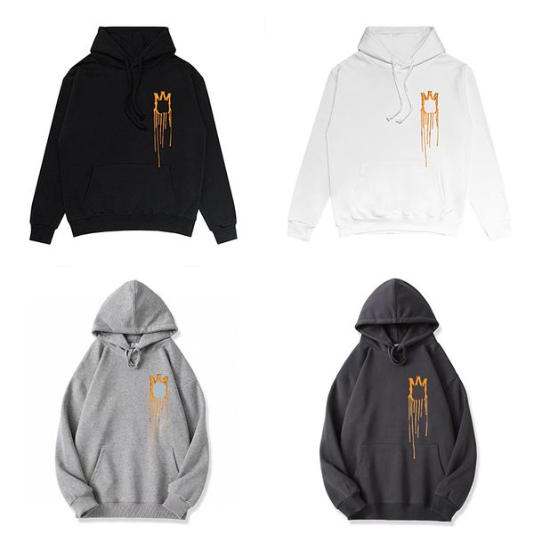 Mens Hoodie Designer Hoodies Moletons Gold Splashed Letter Logo Impresso Puro Algodão Redondo Pescoço Pulôver Com Capuz Para Casais Soltos Hoodies Casuais