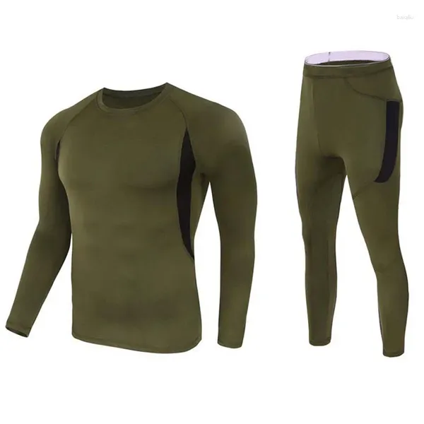 Yoga-Outfit für Herren, Herbst und Winter, L1, warmes Unterwäsche-Set mit Polyester-Material zur Wärmespeicherung