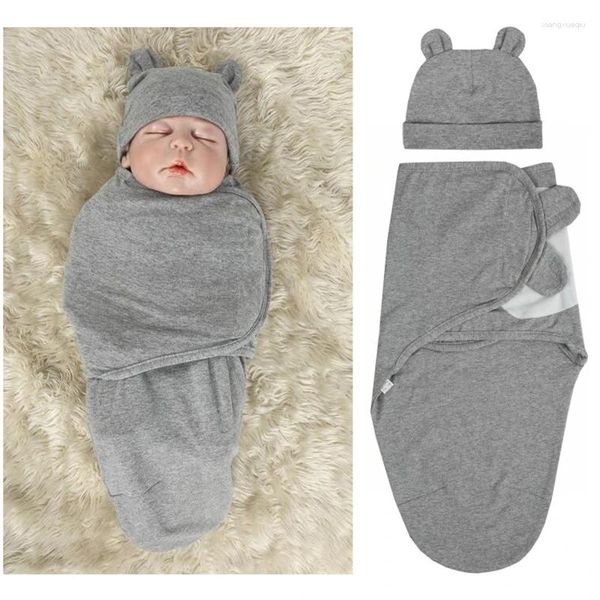 Coperte in cotone per neonati in mussola Swaddle Wrap Pannolini lavorati a maglia per neonati Cocoon 0-3 mesi Accessori Set di fasce