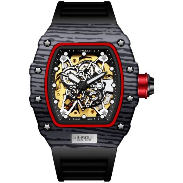 Мужские часы KIMSDUN, лучший бренд, автоматические механические водонепроницаемые классные винные бочонки, спортивные модные мужские часы Relogio, наручные часы191t
