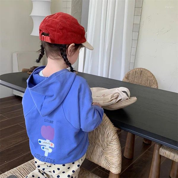 Giacche Giacca con cerniera per bambini Cappotto autunnale per bambina Felpa con cappuccio con cerniera per ragazzi Moda coreana Bambini Manica lunga Vestiti per bambini Capispalla per bambini