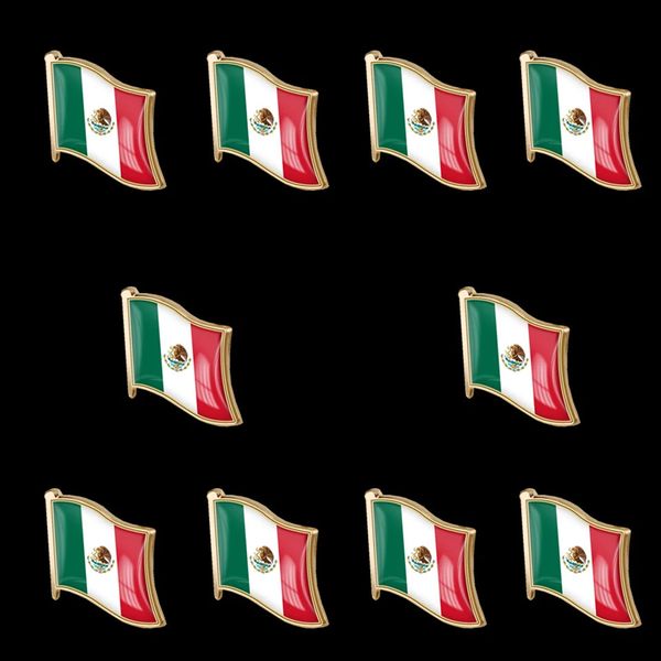 10 Stück Mexiko Anstecknadel Flagge Broschen Set Pin Abzeichen Brosche für Kleidung Taschen Zubehör DIY 240119
