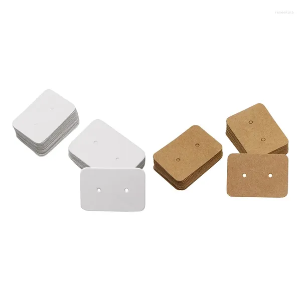 Sacchetti per gioielli 100 pezzi Piccoli orecchini a bottone in carta Kraft vuoti Schede per display per orecchini Porta etichette per etichette con prezzi Bronzo bianco