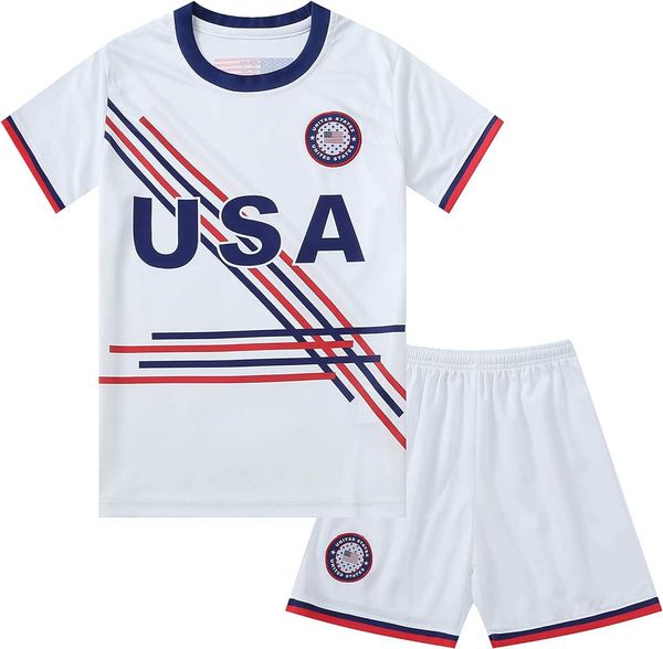 Herren-T-Shirts, Team USA, American Sports, Fußball, Basketball, Jungen- und Mädchen-Sportshirt-Set, Asso