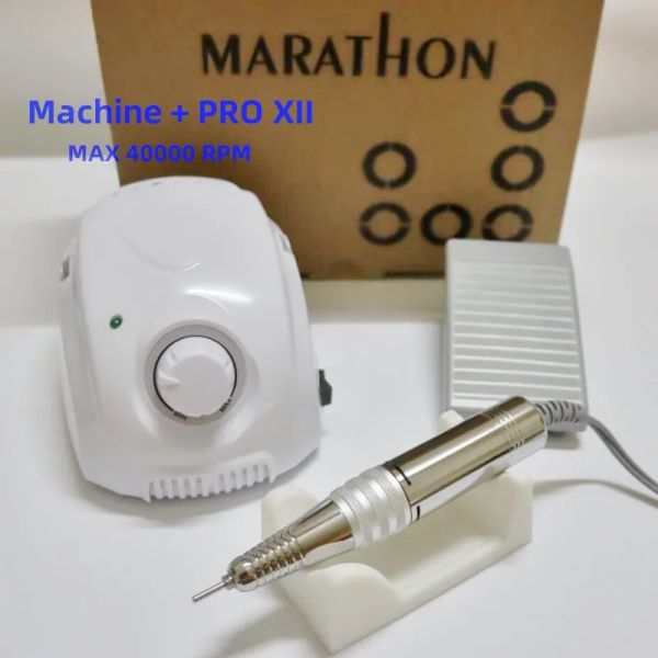 Behandlungen Marathonchampion 3 Pro xii Griff 40k/35k Elektrische Nagelbohrer Starker 210 Mikromotor -Schleifmaschine für Nagelkunstwerkzeuge