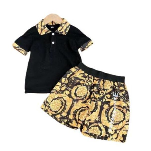 Crianças conjuntos de roupas de grife verão meninas camiseta saia moda meninos polo camisa shorts 2 pçs terno crianças roupas outfit