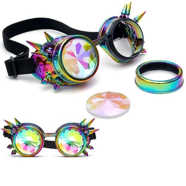 Солнцезащитные очки Feitong, летние женские и мужские красочные очки в стиле панк, Rave Festival Party Edm, дифрагированные линзы, уличные путешествия Sun3065
