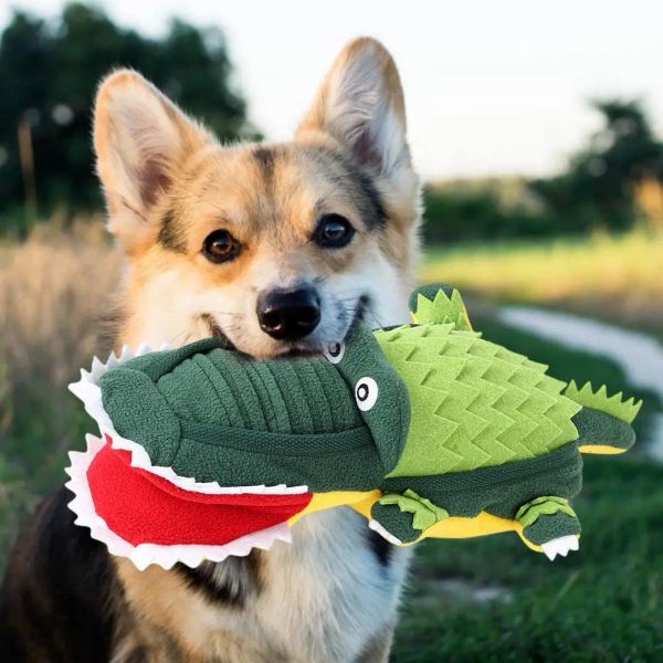 Sniffing a forma di coccodrillo Pet Tappetino per alimentazione lenta Lavabile Odore Giocattoli di addestramento Cucciolo di cane Snuffle Mat Regalo per cani