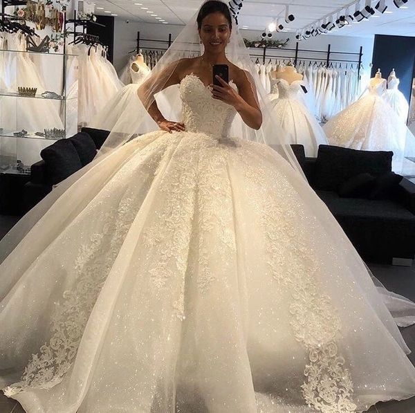 Nuovo abito da ballo di design abito da sposa innamorato che borda applicazioni di pizzo tulle abiti da sposa abiti da sposa personalizzati vestido de noivas