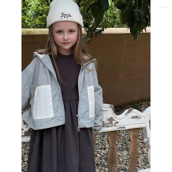 Giacche Abbigliamento per bambini Cappotto per bambini 2024 Primavera Autunno Alla moda Patchwork Colore Fresco Giacca bella per ragazzi e ragazze