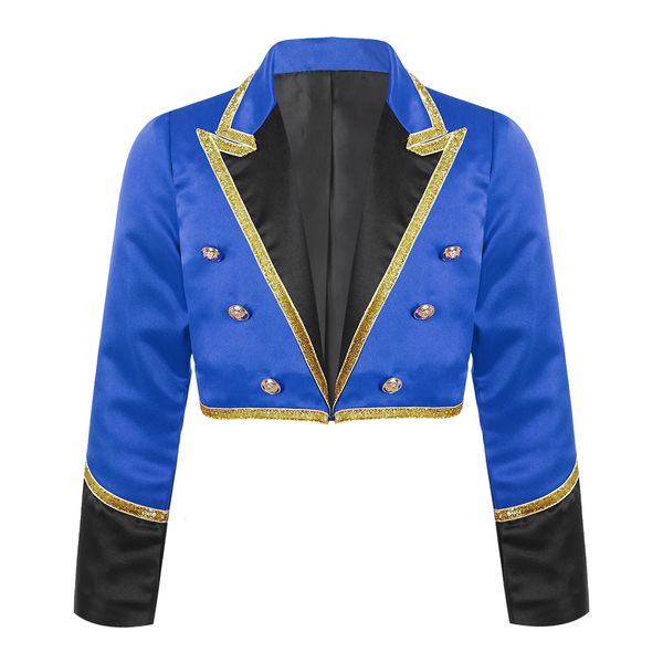 Rot Kinder Mädchen Jungen Zirkus Zirkusdirektor Kostüme Rollenspiel Jacke Mantel Blazer Zaubershow Halloween Kostüm 240122