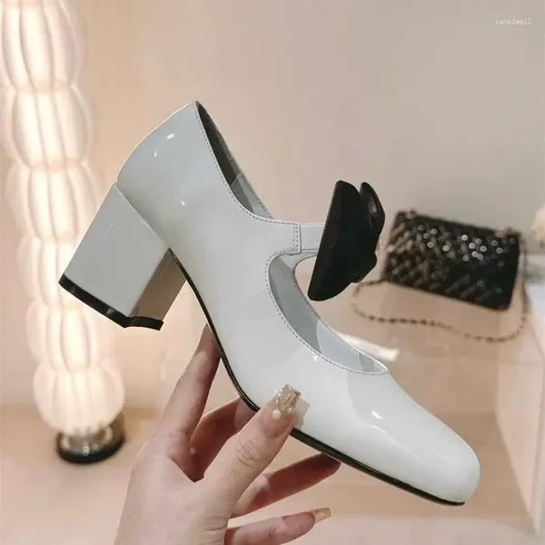 Kleid Schuhe Marke 2024 Frühling Weibliche Pumpen Runde Kopf Heels Slip-On Büro Dame Elegante Bequeme Frau Mode Lässig einfach