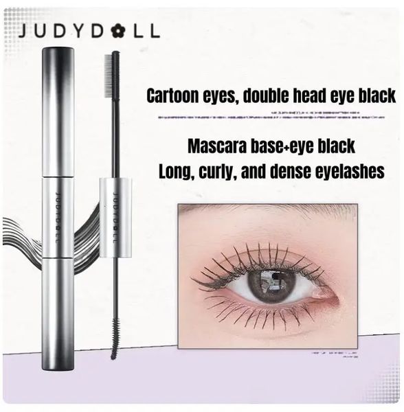 Judydoll Doppia Testa Primer per Ciglia Mascara Crema Curling Volumizzante Senza Sbavature Mascara a Doppia Punta Trucco per Occhi 240124