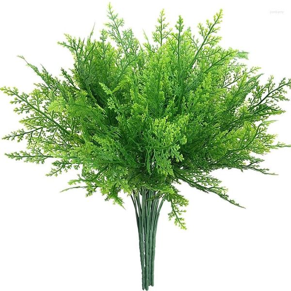 Flores decorativas plantas artificiais samambaia persa grama eucalipto folhas de plástico falso planta flor natal festa de casamento casa jardim