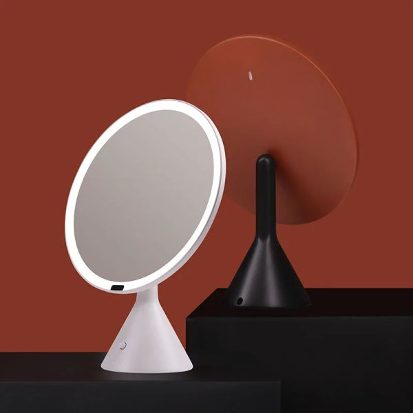Espelhos led espelho de maquiagem inteligente grande espelho redondo maquiagem artista beleza profissional desktop brighess preenchimento luz espelho