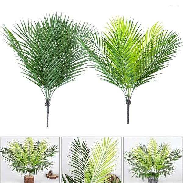 Flores decorativas plantas simuladas palmeira artificial 9 cabeças decoração para casa jardim plástico folhas falsas samambaia