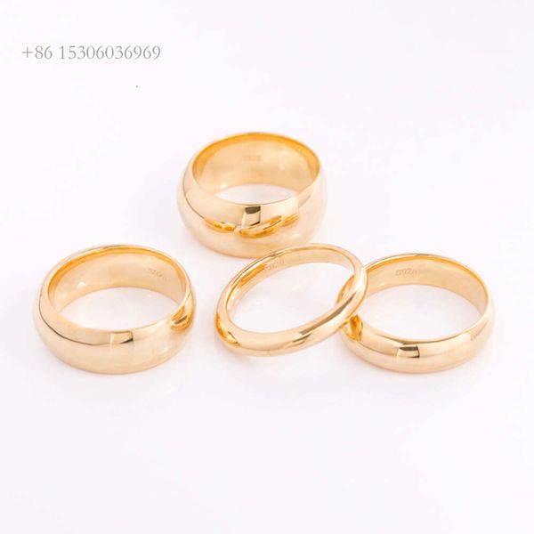Модные модные модные однотонные золотые кольца из 10-каратного желтого цвета без камня шириной 5 мм для мальчиков