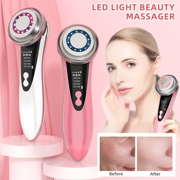 Produtos de cuidados pessoais de beleza feminina atacado led elétrico microcurre massageador facial quente e frio equipamento de beleza facial