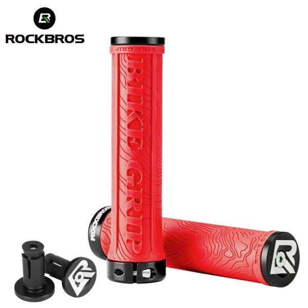 Смешаны Rockbros TPR Rubber Bike Grips Gicycle Harlybar MTB захватывает мягкий 3D Antiskid Lock на ручке велосипедные аксессуары велосипедов