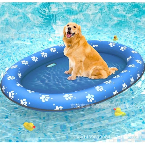 Brinquedos ponto inflável cão flutuador água pet float inflável cão flutuante esteira produtos para animais de estimação para o verão