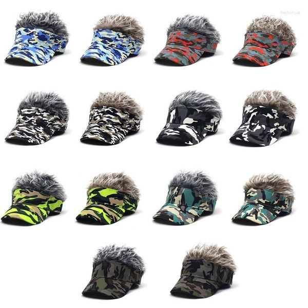 Ballkappen Farbe Haar Integrierte Visiere Hut Männer Taktische Camo Perücke Baseballmütze Frauen Street Dance Hüte Winter Frühling Armee Gorras