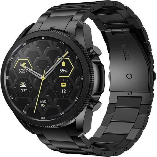 Assista Bandas Gorpin para Galaxy 4 Classic 46mm 44mm 40mm Bandas sem lacunas 20mm Titanium Metal Strap Smartwatch Black262Q