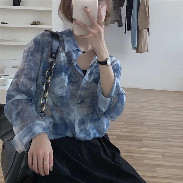 Frauen Blusen Großhandel 2024 Frühling Sommer Herbst Mode Lässig Chiffon Frauen Shirt Frau Weibliche OL Langarm Vy1344