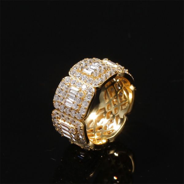T GG обручальное кольцо серебро золото микро CZ циркон широкий 8 мм квадратное кольцо для влюбленных для женщин мужчин хип-хоп ювелирные изделия