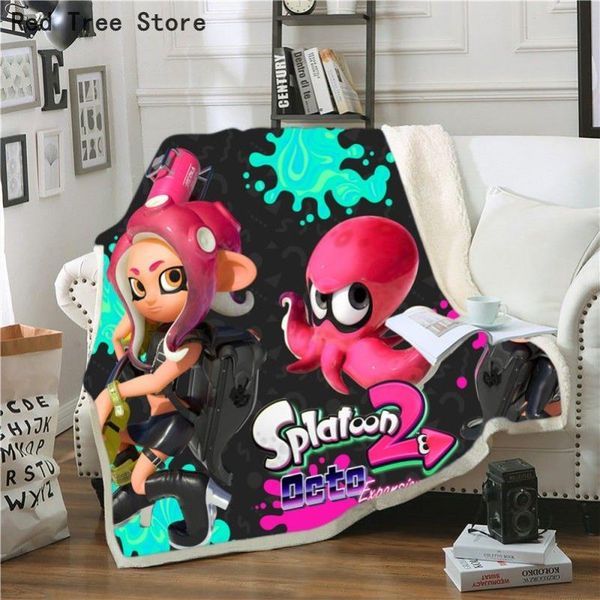 Splatoon jogo dos desenhos animados 3d impressão cobertor personagem engraçado macio sofá cama capa têxtil para casa estilo sonho presente para crianças menino girl343l