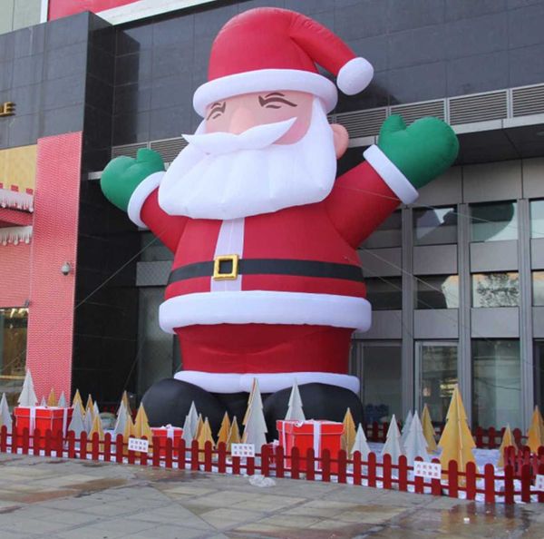 5m 16.4ft gigante inflável decoração de natal papai noel balão modelo de pé com ventilador para exibição ao ar livre de natal