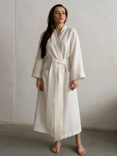 Mulheres sleepwear marthaqiqi 2024 inverno senhoras sexy com decote em v nightwear manga longa robe rendas até roupão de banho meados de bezerro pijamas casa roupas