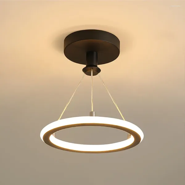 Plafoniere Nordic Anello in alluminio Lampadari a led Moderne lampade a sospensione pendenti per soggiorno Illuminazione interna Decorazioni per la casa