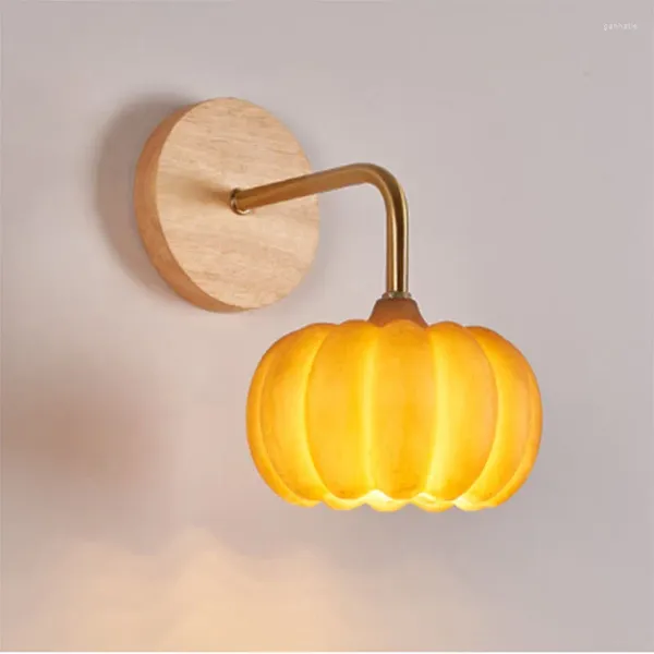 Lampada da parete Nordic Pumpkin Design vintage Apparecchi d'atmosfera per soggiorno Corridoio Camera da letto Comodino Decorazione Lampade