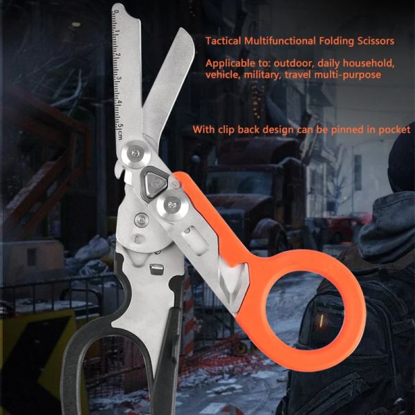 Schaar Multifunktionsschere Erste-Hilfe-Experte Taktische Klappschere Outdoor-Survival-Werkzeugkombination Broken Window Cut Rope