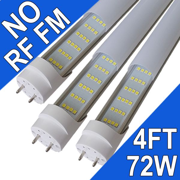 LED-Lampen 4 Fuß, Typ B-Glühbirnen, NO-RF RM-Treiber 72 W 7200 LM 6000 K, Leuchtstofflampen 48 Zoll, Vorschaltgerät-Bypass, T8 4 Fuß LED-Ersatzleuchtstoffröhren usastock