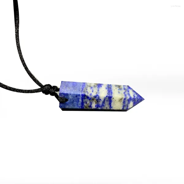 Dekorative Figuren, natürlicher Lapislazuli, blaue Edelsteine, Stein, Zauberstab, Punktpendel, Anhänger, Sechseck, Heilchakra, Reiki, Druzy, Quarzkristall